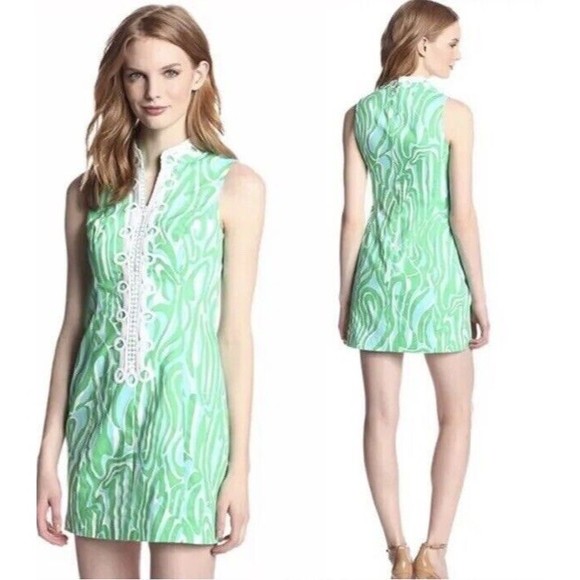 Lilly Pulitzer Alexa Shift Resort White Finders Keepers Lace Trim Dress Sz 2 NWT - Picture 1 of 13